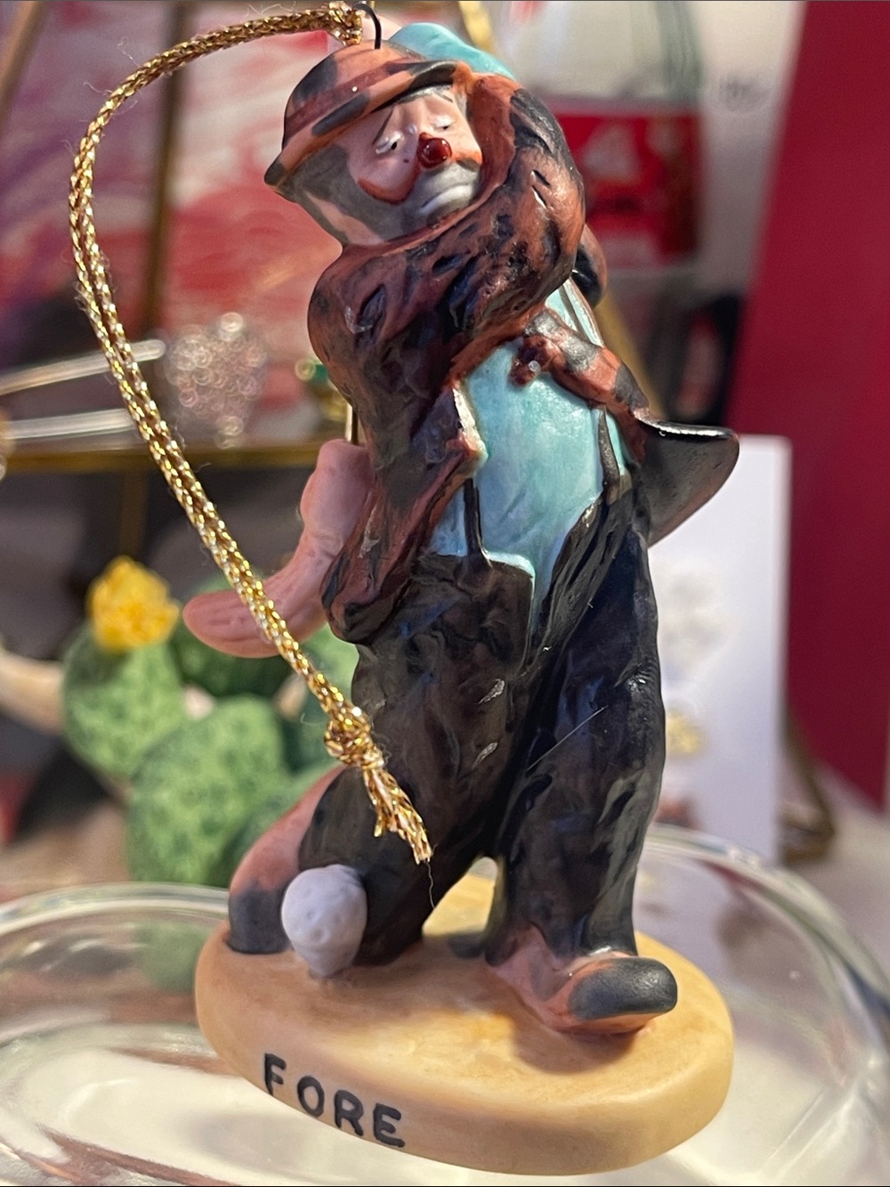 Dave Grossman creation: Emmett Kelly 1989 FORE golf ornament